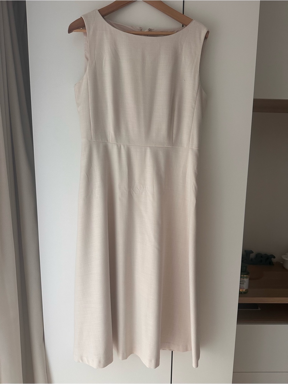 Anne Klein Sleeveless Midi Dress in Soft Cream with blazer